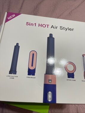 5-in-1 Hot Air Styler Hair Tool in Blue and Rose Gold
